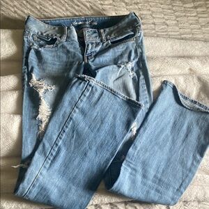 Distressed Blue Jeans